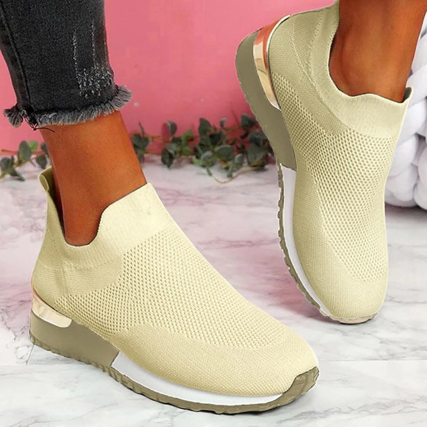 Low-Top Slip Ons Women's Fashion Sneakers Casual Mens Tennis Shoes Food Service Dressy Casual Shoes White Platform Sneakers Brown Tennis Shoe White Loafers