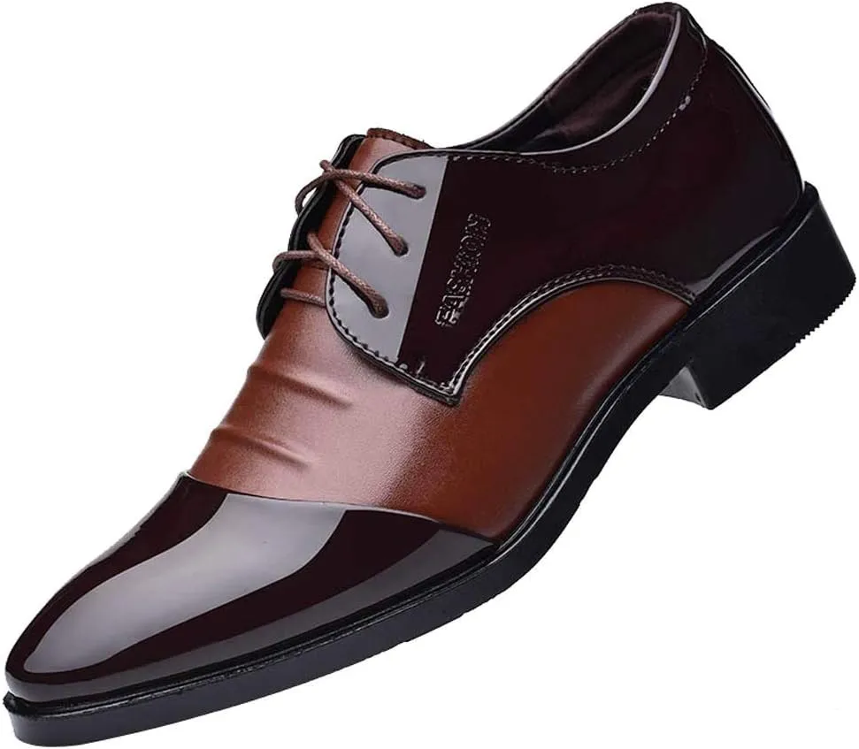 Men Dress Shoes Brown Leather Toe Male Men Suit Pointed Leather Casual Shoes Business Shoes Shoes Fashion Men's Leather Shoes Mens Dark Brown Business Casual Shoes