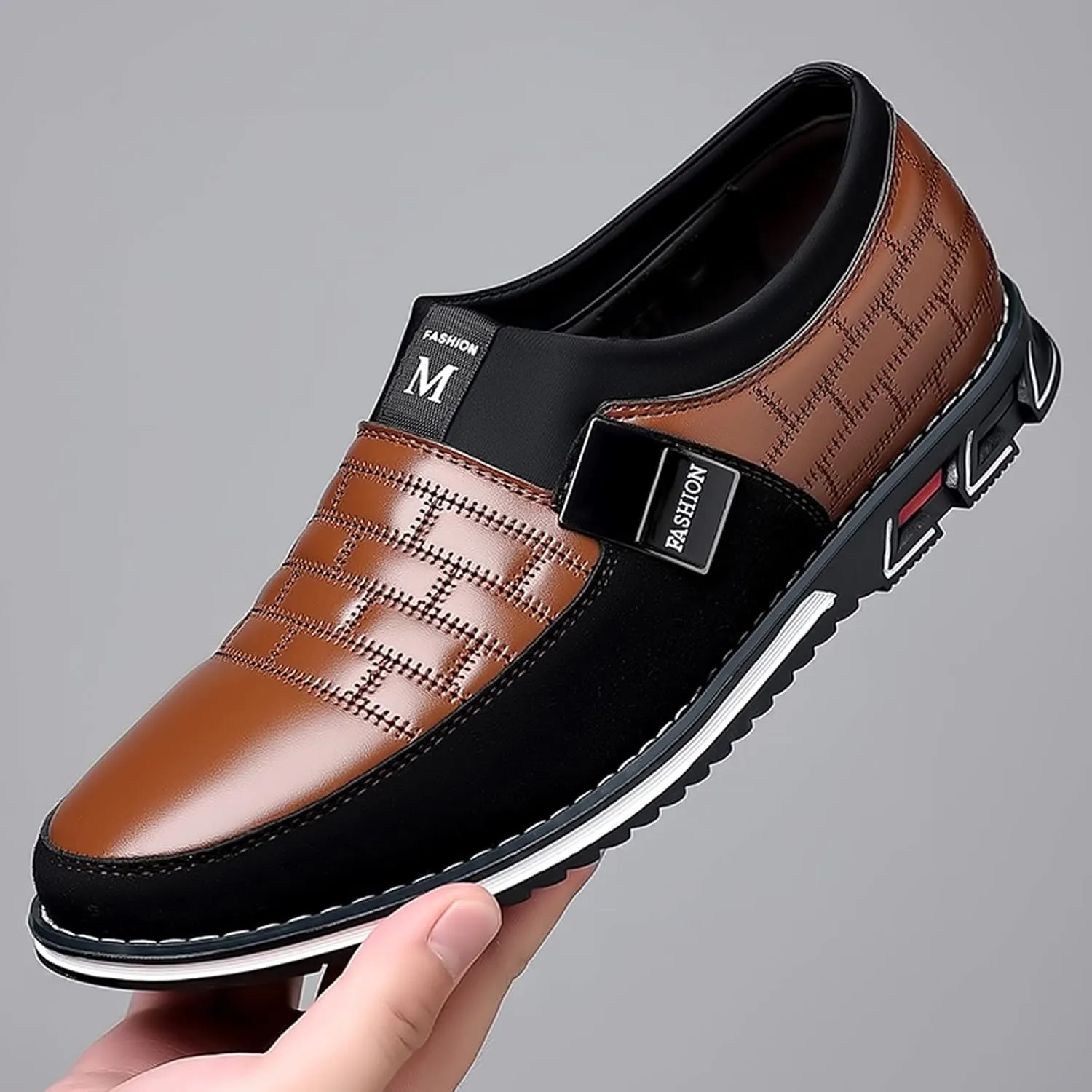Men Dress Shoes Wide Toe Fashion Style Men's Breathable Comfortable Business Slip On Work Leisure Solid Color Leather Shoes Men's Business Casual Shoes Wingtip