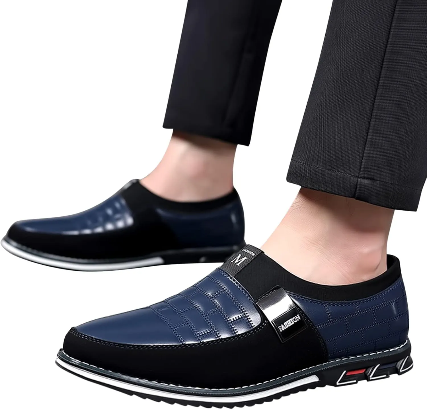 Men Dress Shoes Wide Toe Fashion Style Men's Breathable Comfortable Business Slip On Work Leisure Solid Color Leather Shoes Men's Business Casual Shoes Wingtip