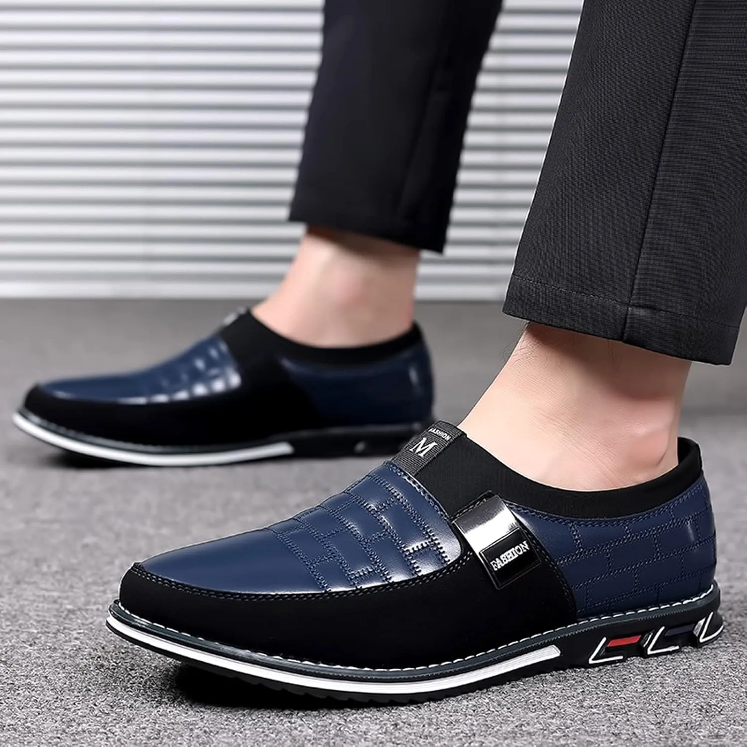 Men Dress Shoes Wide Toe Fashion Style Men's Breathable Comfortable Business Slip On Work Leisure Solid Color Leather Shoes Men's Business Casual Shoes Wingtip
