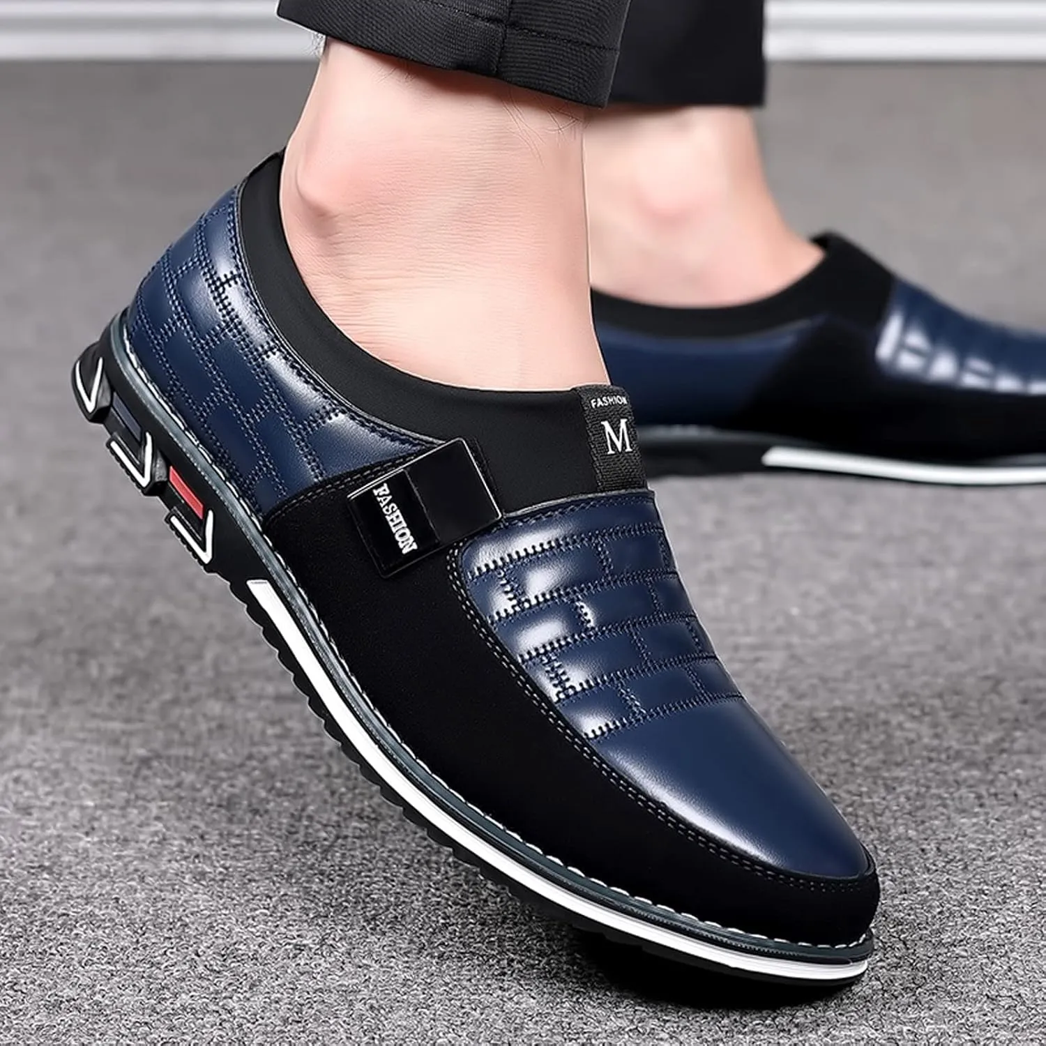 Men Dress Shoes Wide Toe Fashion Style Men's Breathable Comfortable Business Slip On Work Leisure Solid Color Leather Shoes Men's Business Casual Shoes Wingtip