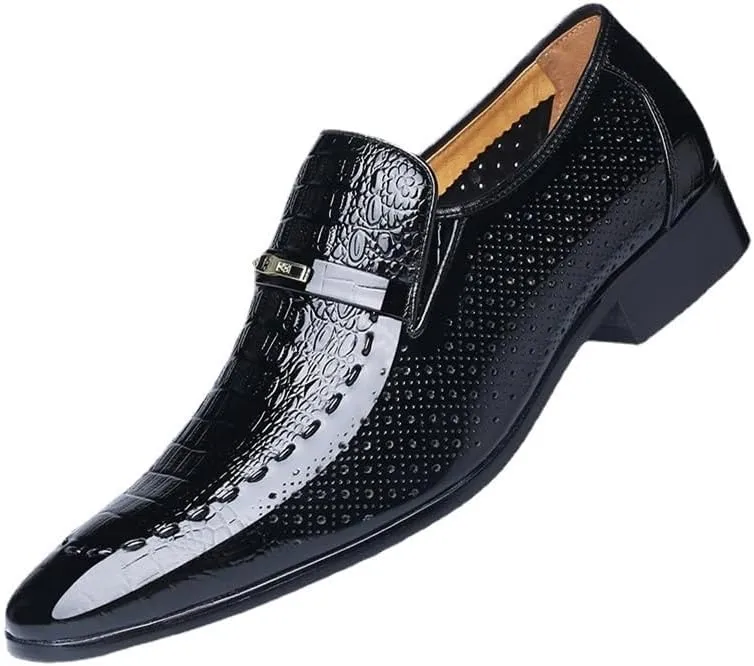 Men's Casual Leather Slip-On Loafers Dress Shoes for Men