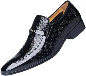 Men's Casual Leather Slip-On Loafers Dress Shoes for Men