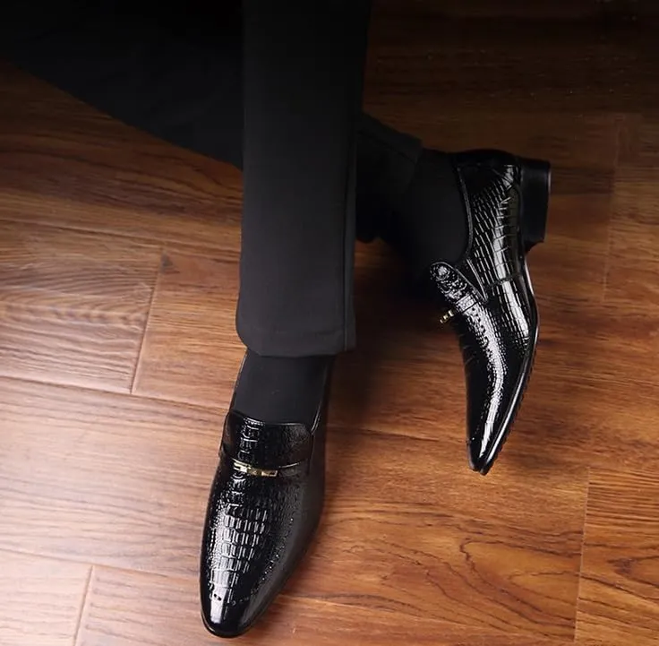 Men's Casual Leather Slip-On Loafers Dress Shoes for Men