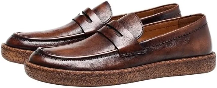 Men's Casual Loafers Slip On Leather Shoes Lightweight Driving Shoes Moccasins Classic Loafer Flats Boat Shoes Outdoor Walking Shoes