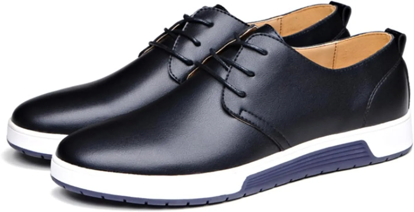 Men's Casual Oxford Shoes Walking Formal Wedding Shoes Laces-up Hollow Breathable Dress Shoes Fashion Flat Sneakers