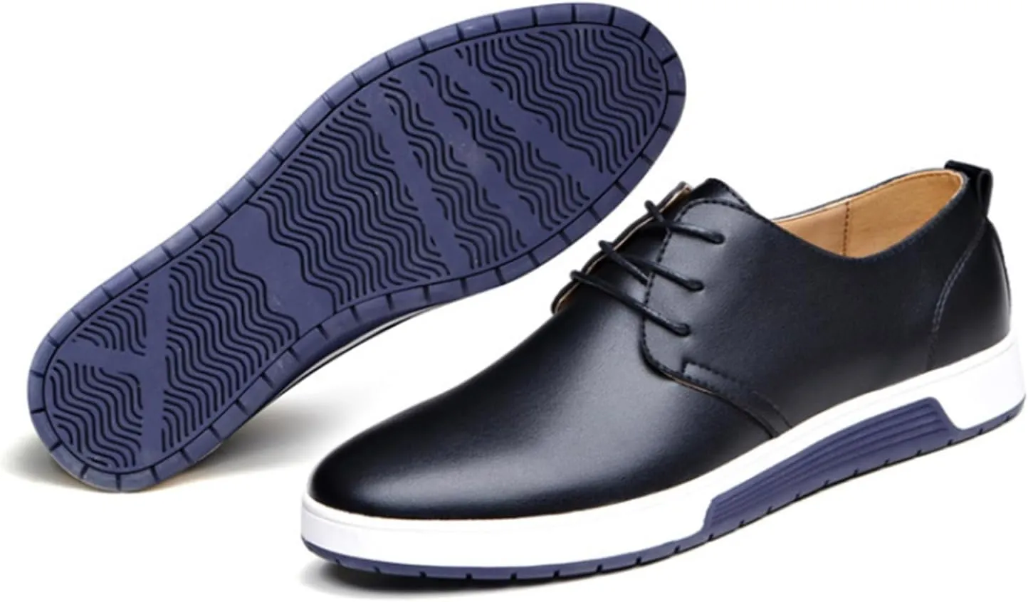 Men's Casual Oxford Shoes Walking Formal Wedding Shoes Laces-up Hollow Breathable Dress Shoes Fashion Flat Sneakers
