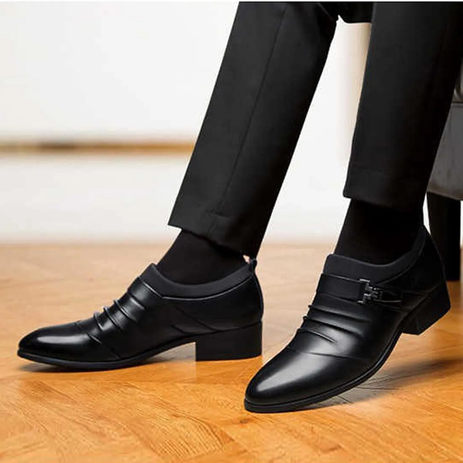 Men's Dress Shoes Classic Casual Loafers Tuxedo Oxford Shoes Formal Wedding Shoes Wide Business Penny Loafers