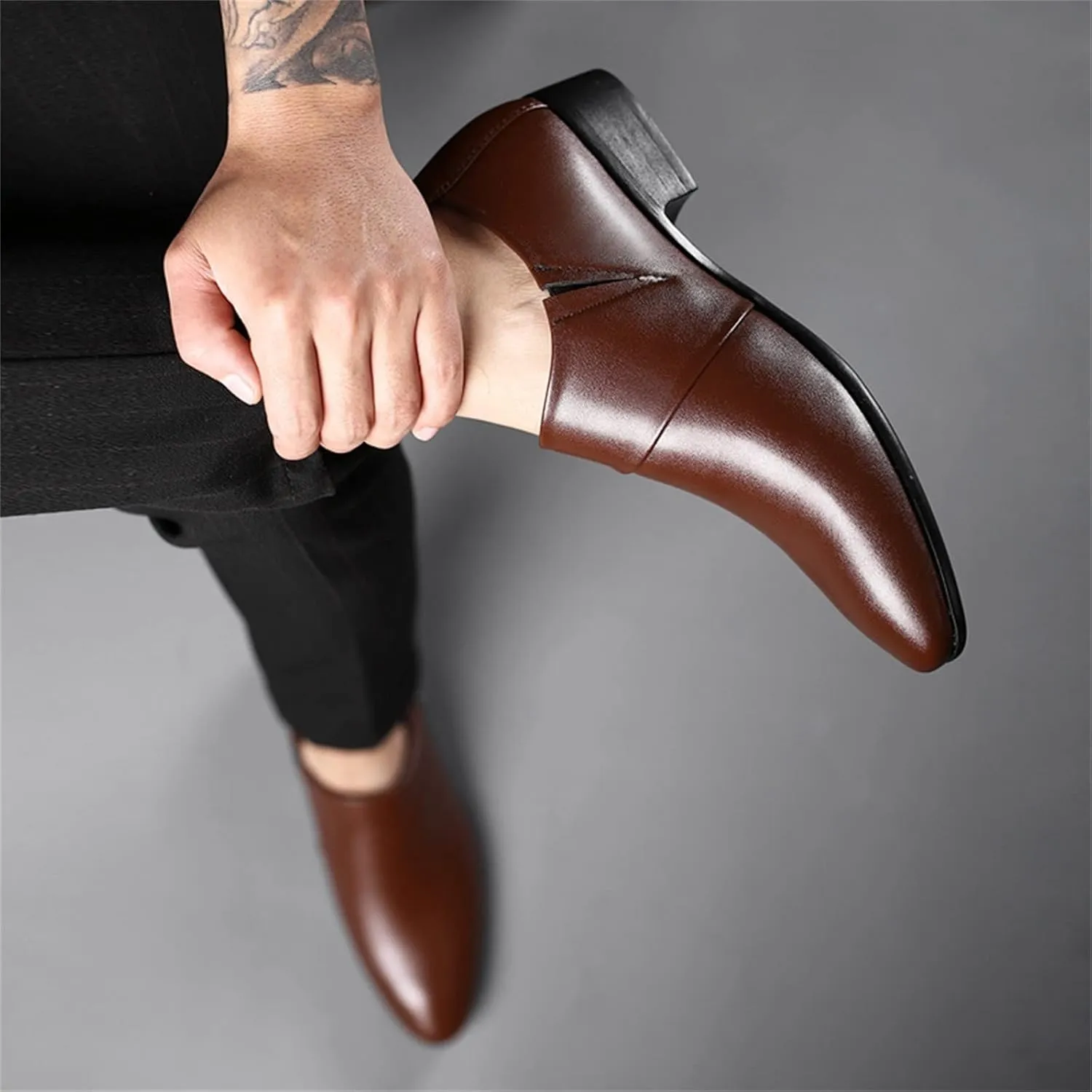 Men's Dress Shoes Classic Casual Loafers Tuxedo Oxford Shoes Formal Wedding Shoes Wide Business Penny Loafers