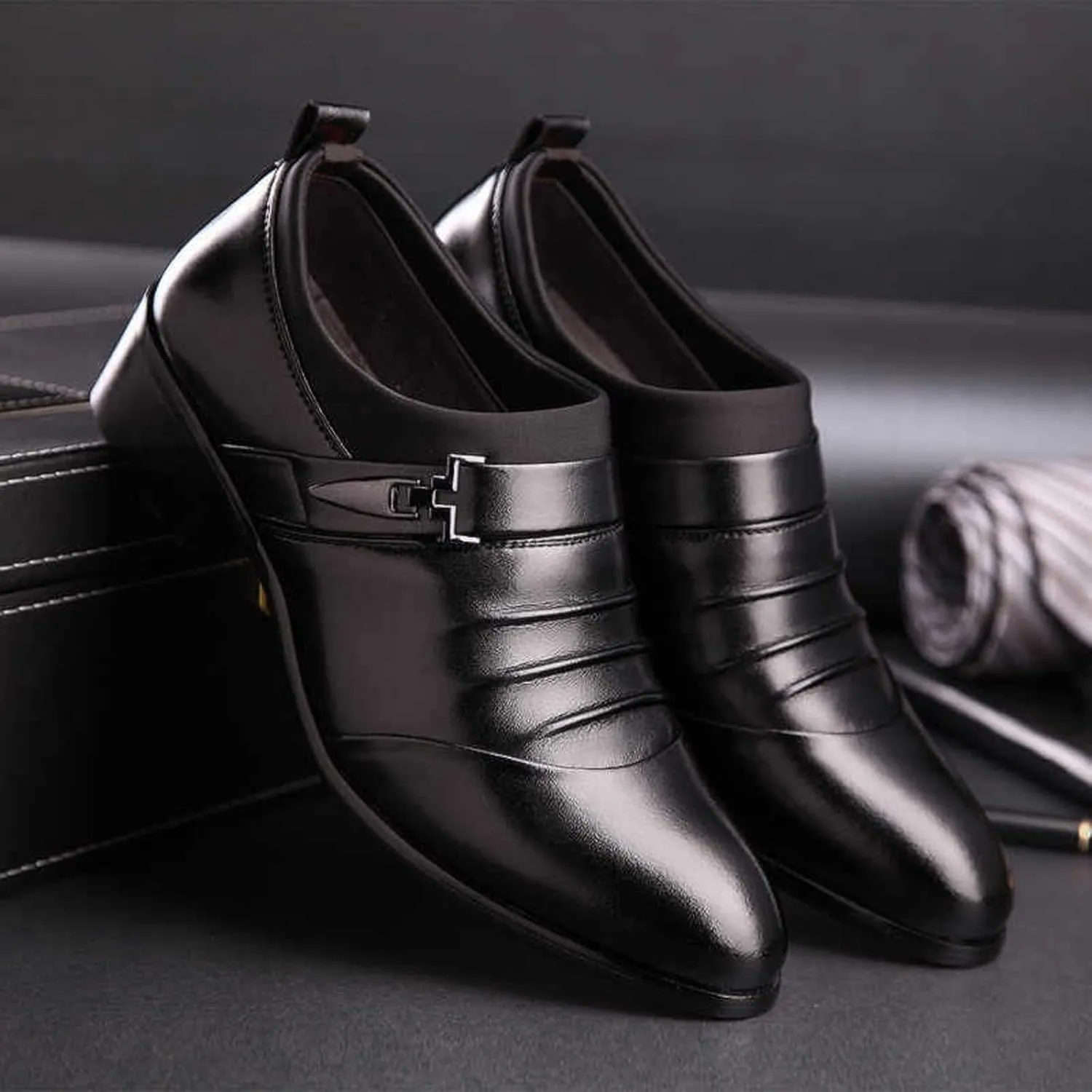 Men's Dress Shoes Classic Casual Loafers Tuxedo Oxford Shoes Formal Wedding Shoes Wide Business Penny Loafers
