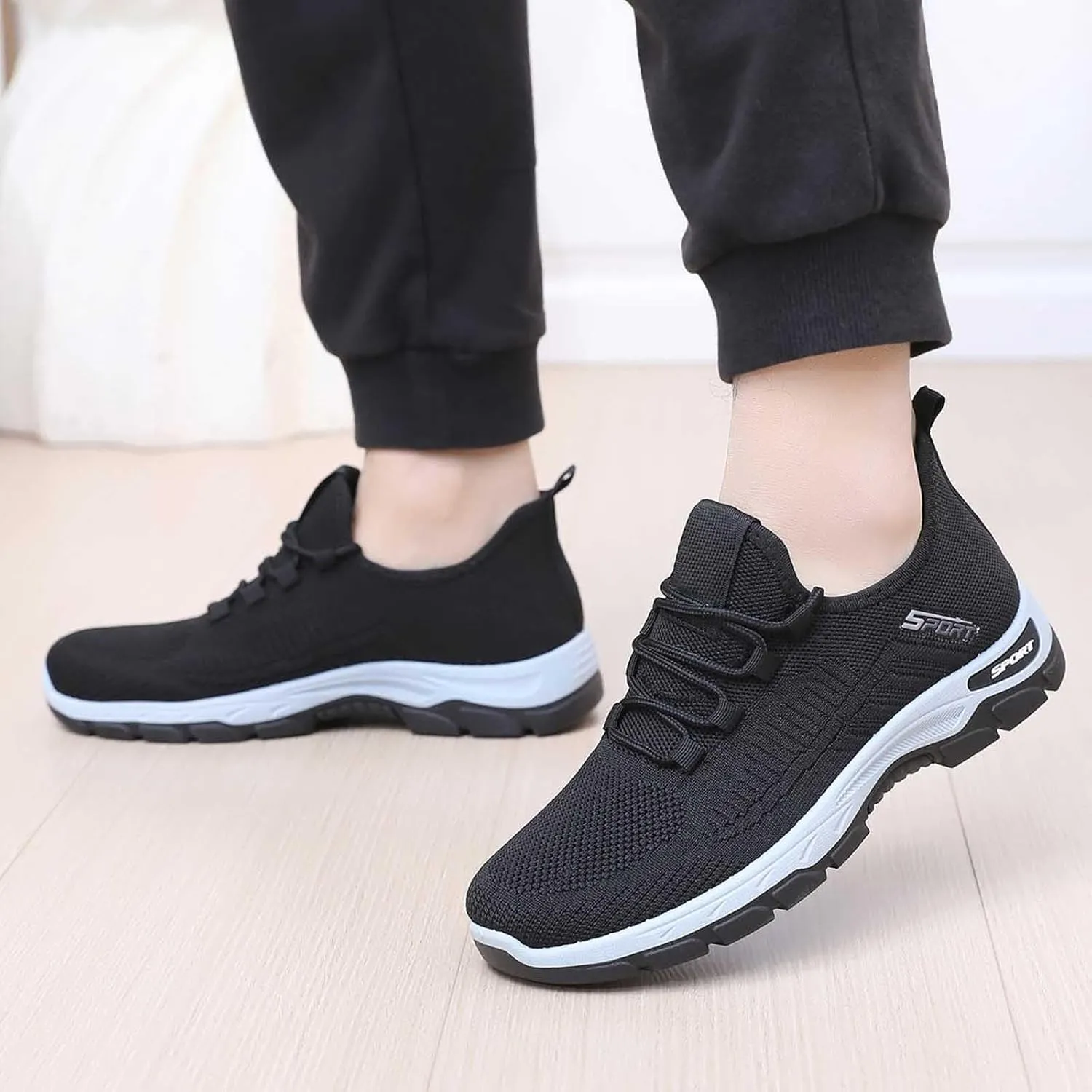 Men's Fashion Pure Color Cloth Casual Sports Shoes Breathable Non Slip Shoes Casual Sand