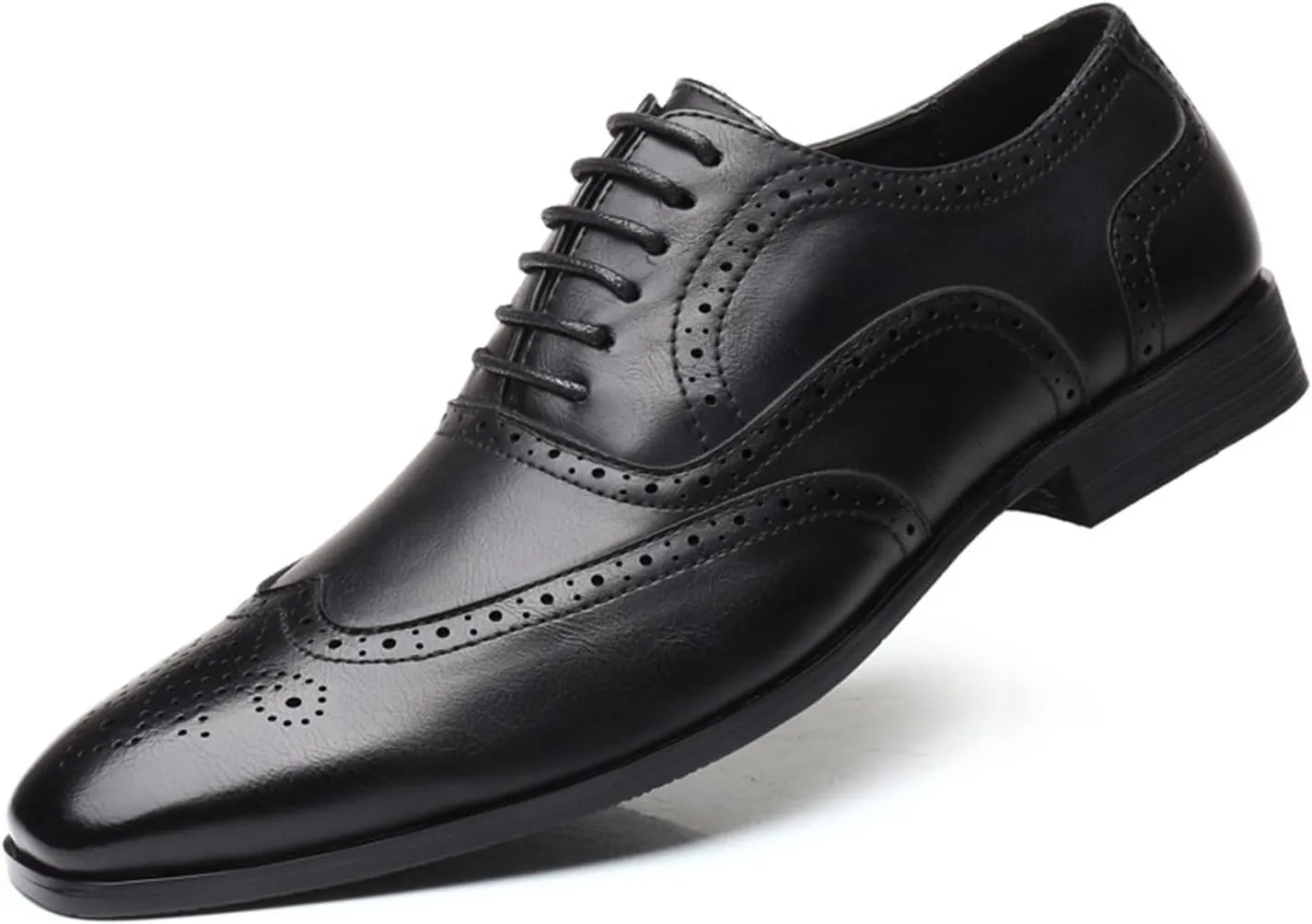 Men's Flat Dress Oxfords Formal Business Brogue Shoes Tuxedo Suit Lace Up Shoes for Men