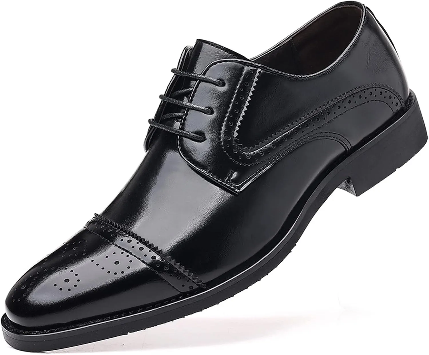 Men's Formal Shoes Lace Up Oxfords Non-Slip Brogues Derbys Comfortable Business Wedding Shoes