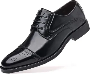 Men's Formal Shoes Lace Up Oxfords Non-Slip Brogues Derbys Comfortable Business Wedding Shoes