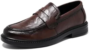 Men's Leather Dress Shoes Slip On Classic Formal Business Oxfords Shoes for Men