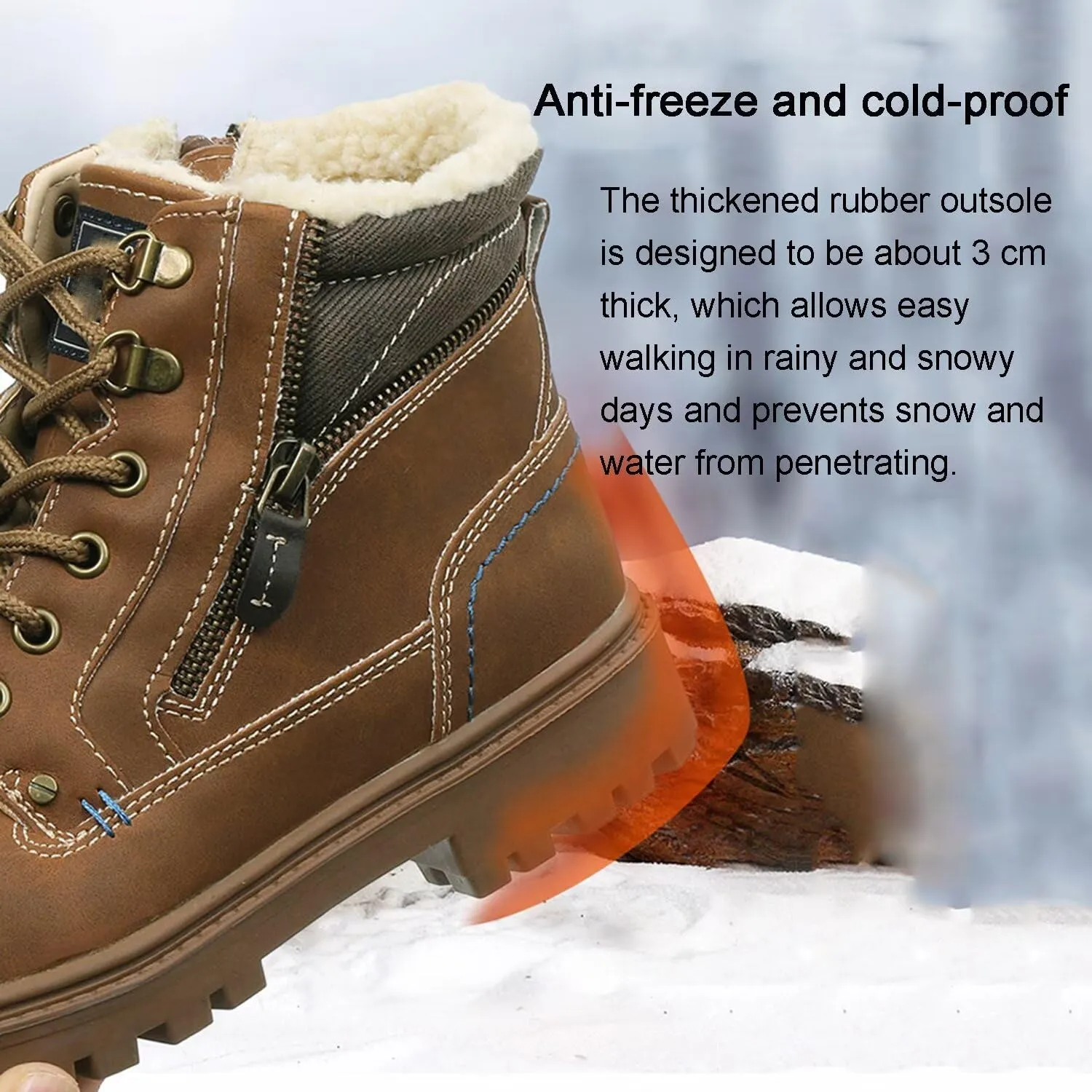 Men's Mid-top Combat Boots Winter Snow Waterproof Tactical Shoes Sneakers for Flight Work Outdoor Waterproof Desert Hiking Boots