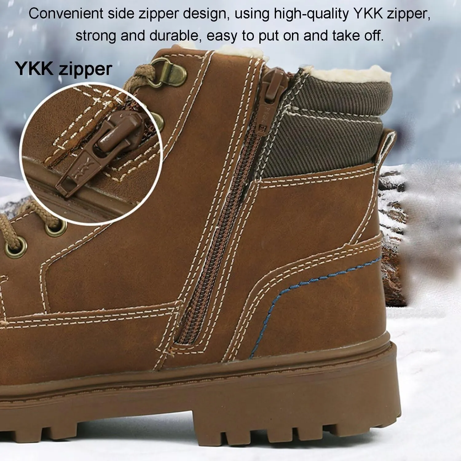 Men's Mid-top Combat Boots Winter Snow Waterproof Tactical Shoes Sneakers for Flight Work Outdoor Waterproof Desert Hiking Boots