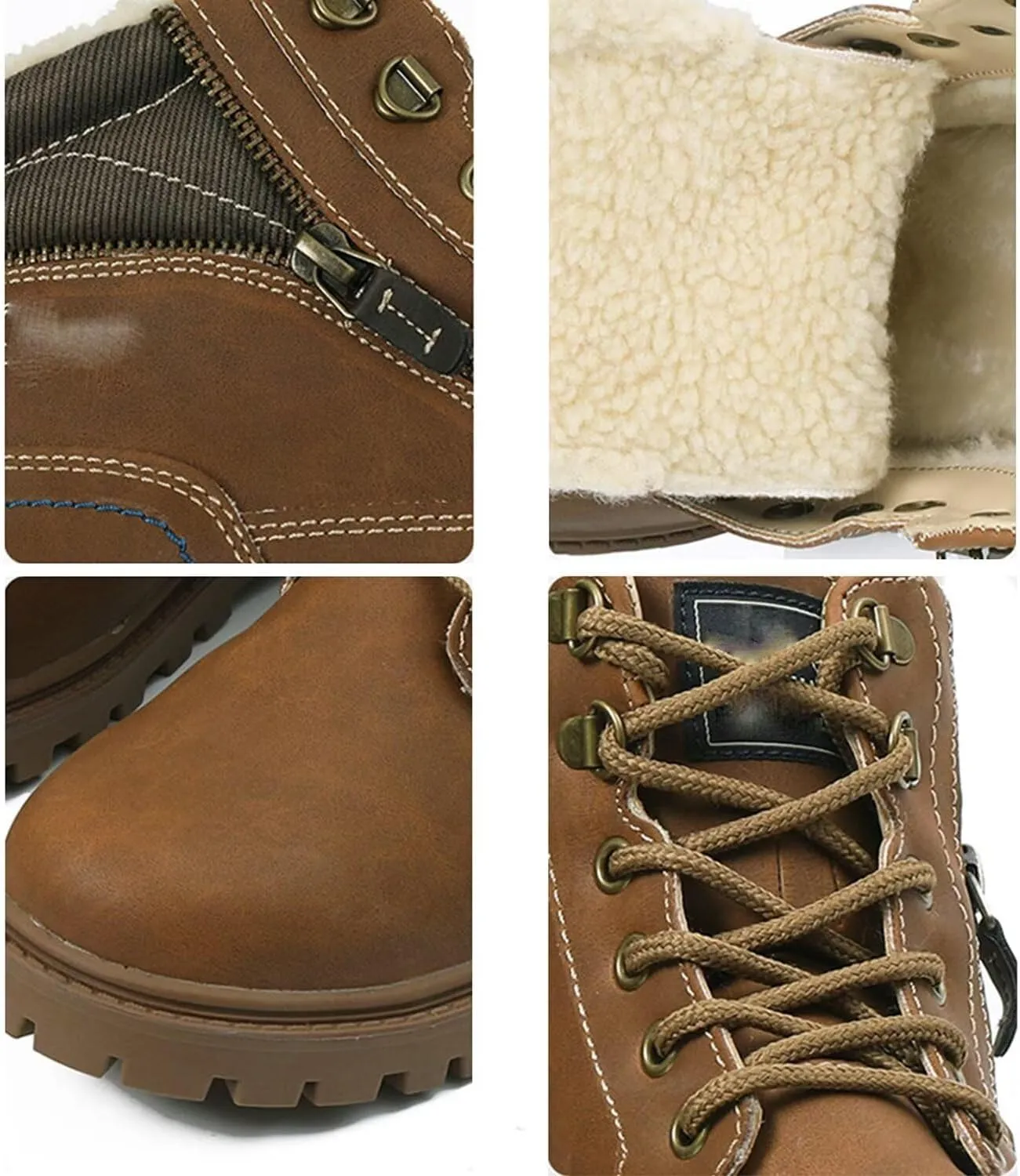 Men's Mid-top Combat Boots Winter Snow Waterproof Tactical Shoes Sneakers for Flight Work Outdoor Waterproof Desert Hiking Boots