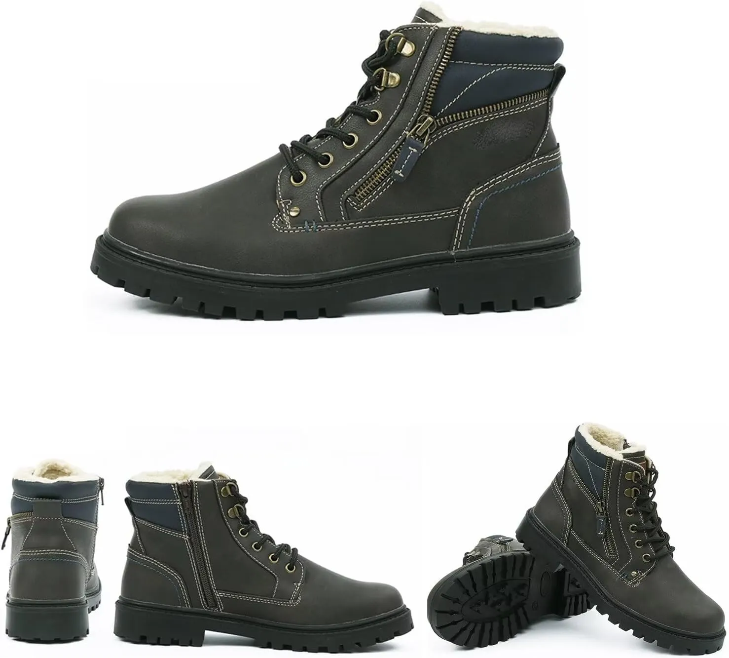 Men's Mid-top Combat Boots Winter Snow Waterproof Tactical Shoes Sneakers for Flight Work Outdoor Waterproof Desert Hiking Boots
