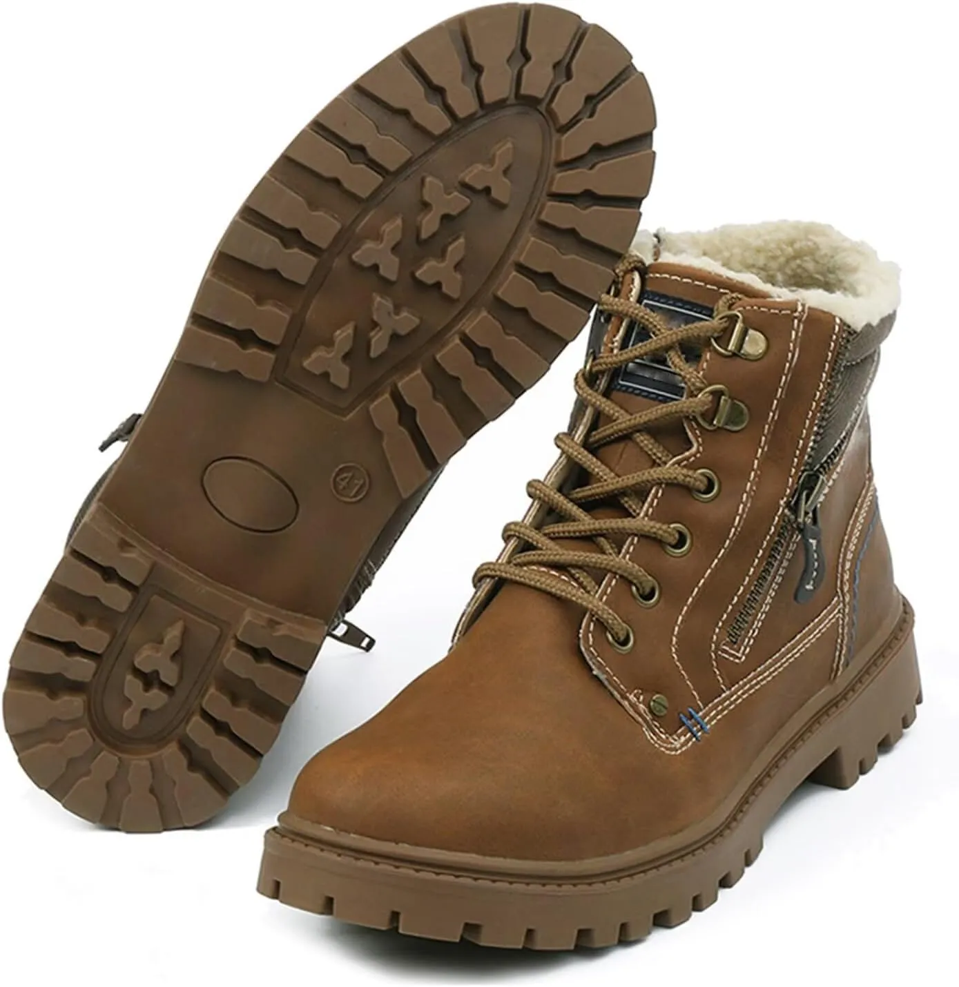 Men's Mid-top Combat Boots Winter Snow Waterproof Tactical Shoes Sneakers for Flight Work Outdoor Waterproof Desert Hiking Boots