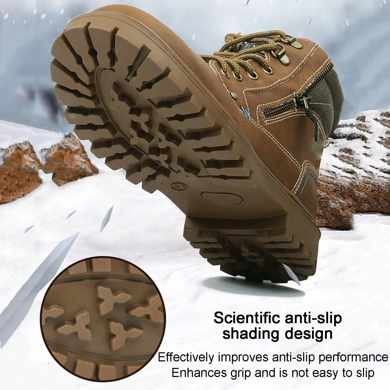 Men's Mid-top Combat Boots Winter Snow Waterproof Tactical Shoes Sneakers for Flight Work Outdoor Waterproof Desert Hiking Boots