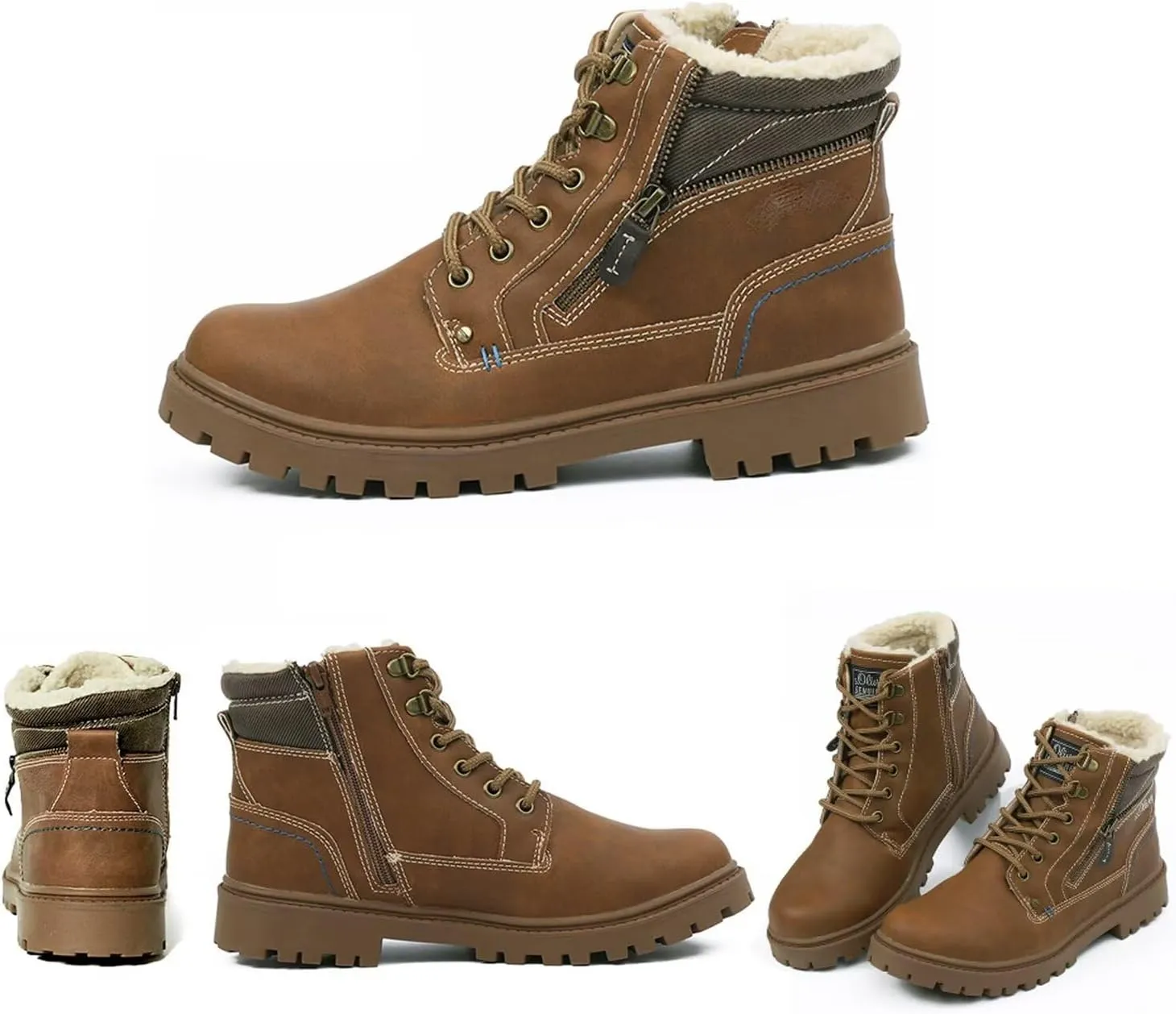 Men's Mid-top Combat Boots Winter Snow Waterproof Tactical Shoes Sneakers for Flight Work Outdoor Waterproof Desert Hiking Boots