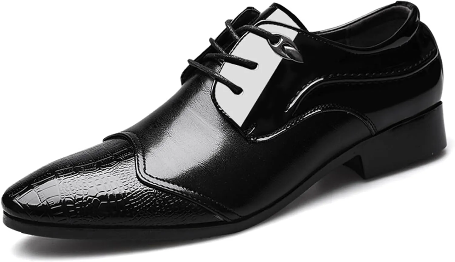 Men's Oxford Formal Dress Shoes Business Derbys Comfortable Low Heel Classic Lace Up Shoes