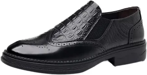 Mens Prom Loafers Shoes Faux Leather Office Solid Color Round Toe Slip-on