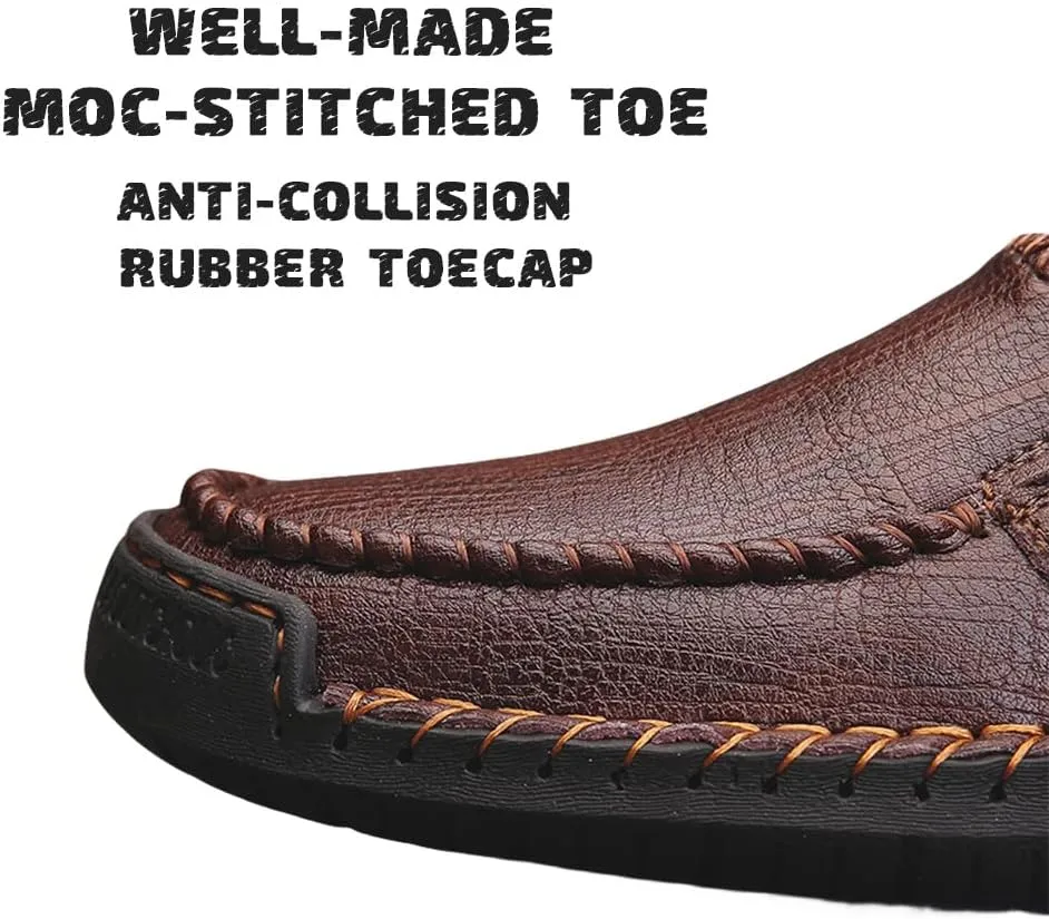 Mens Shoes Dress Slip-on Loafers: Men's Premium Genuine Leather for Driving