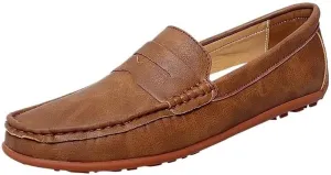 Mens Shoes Pu Leather Uniform Round Toe Block Heel Working Slip-on
