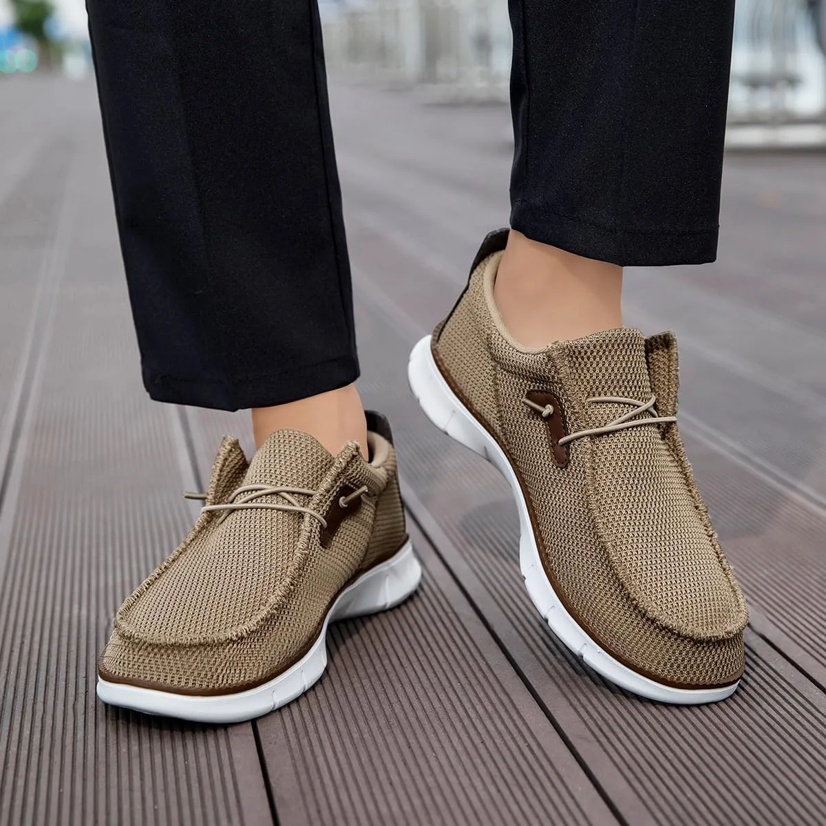 Mens Slip on Loafers Boat Shoes Non Slip Walking Shoes Fashion Sneakers for Men Comfort Lightweight Breathable Casual Office Shoes