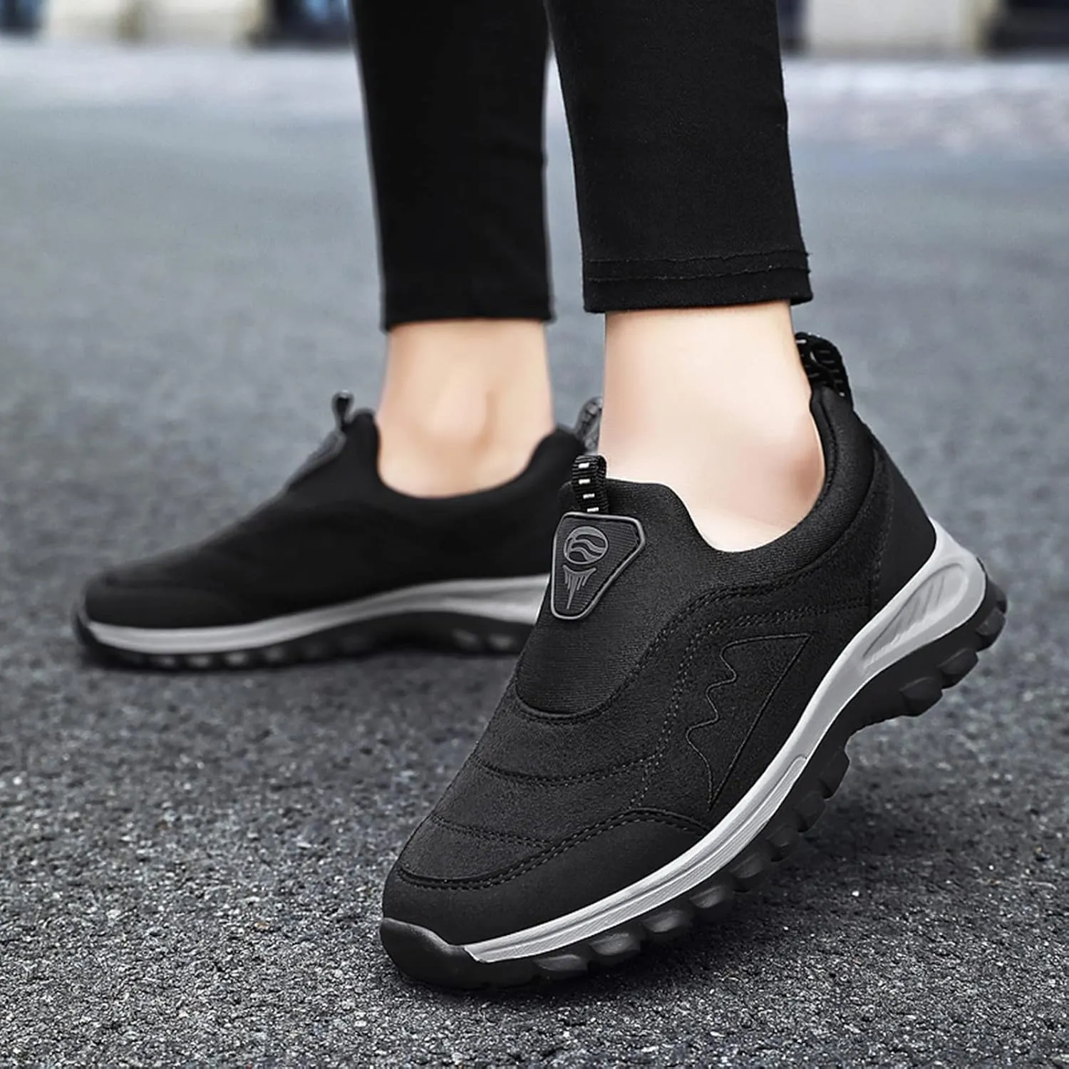 Men's Sneakers Couple Men's and Winter New Warm Elderly Non Slip Slip On Walking Shoes Fashion Lightweight Casual Shoes