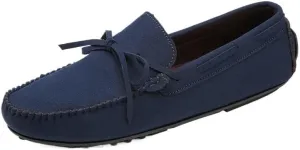 Men's Suede Loafers -Vegan Leather Lace-Up Moccasins, Flexible Lightweight Comfortable Driving Shoes for Fashion Prom Slip-On Wear