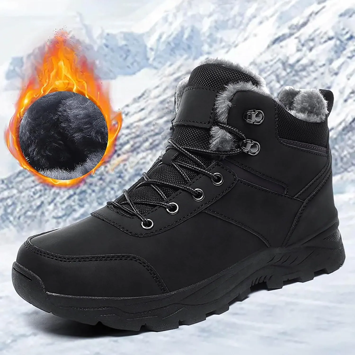 Men's Work Boots Soft Toe Hiking Sneakers Fur Lined Ankle Boot Womens Working Shoes Winter Winter Backpacking Snow Botas Warm Water Hike Grounded Footwear