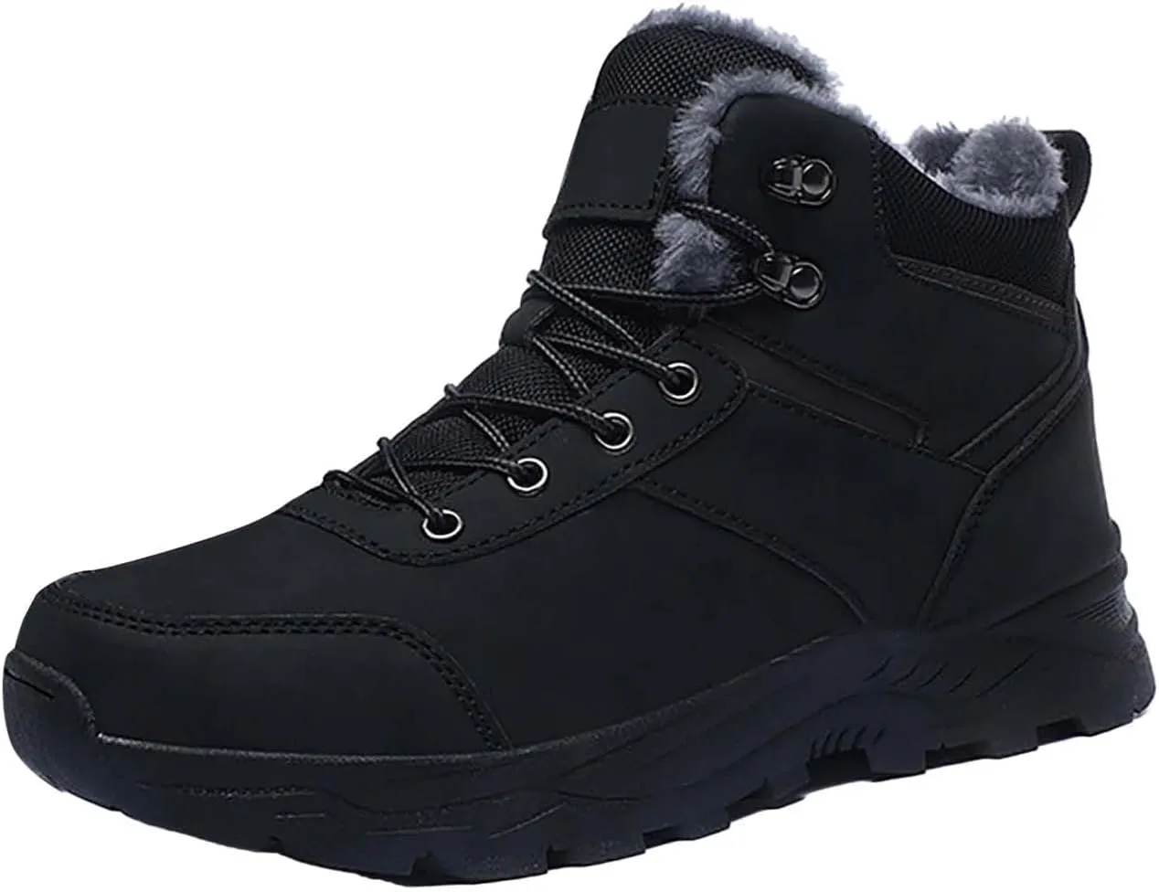 Men's Work Boots Soft Toe Hiking Sneakers Fur Lined Ankle Boot Womens Working Shoes Winter Winter Backpacking Snow Botas Warm Water Hike Grounded Footwear