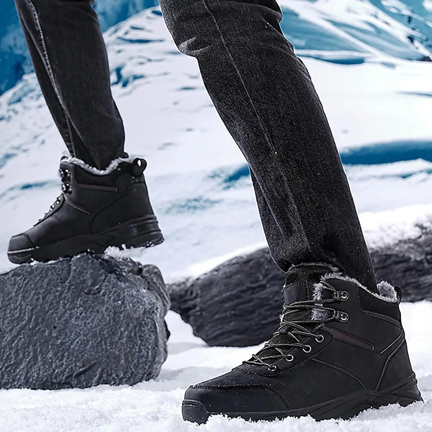 Men's Work Boots Soft Toe Hiking Sneakers Fur Lined Ankle Boot Womens Working Shoes Winter Winter Backpacking Snow Botas Warm Water Hike Grounded Footwear