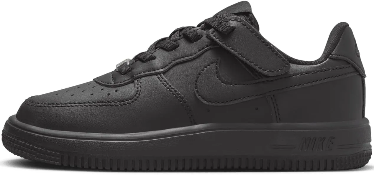 Nike Force 1 Low EasyOn Little Kids' Shoes (FN0237-001, Black/Black/Black) Size 10.5