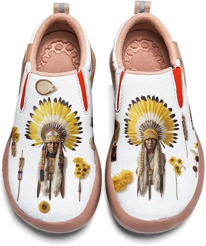 Onehorse Women's Painted Travel Shoes Comfortable Slip-On Indian Chief Style Loafers