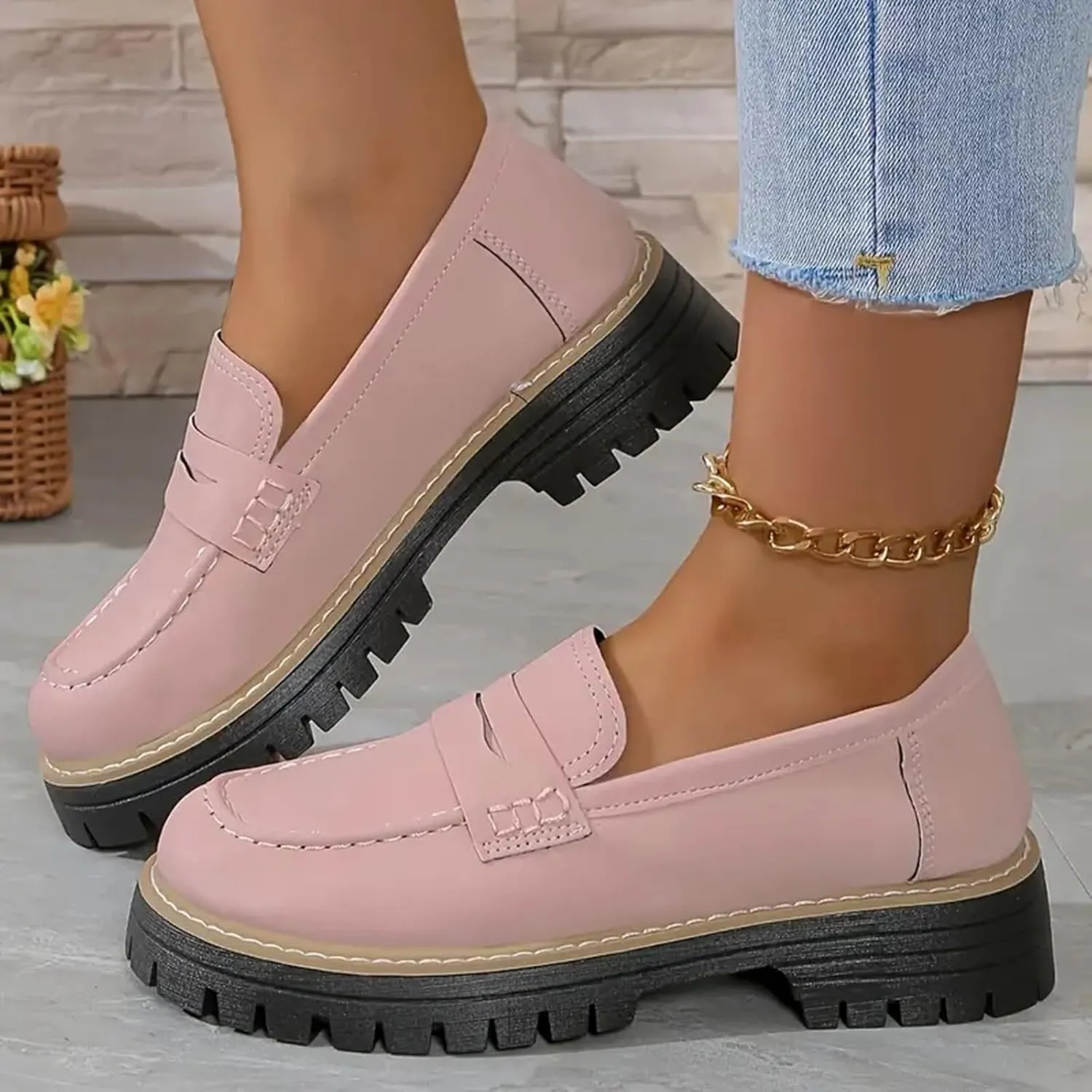 Orthopedic Shoes for Women Orthoture-Orthopedic Platform Loafers, Comfort Orthopedic Shoes, Womens Round Toe Walking Shoe, Slip On Shoes
