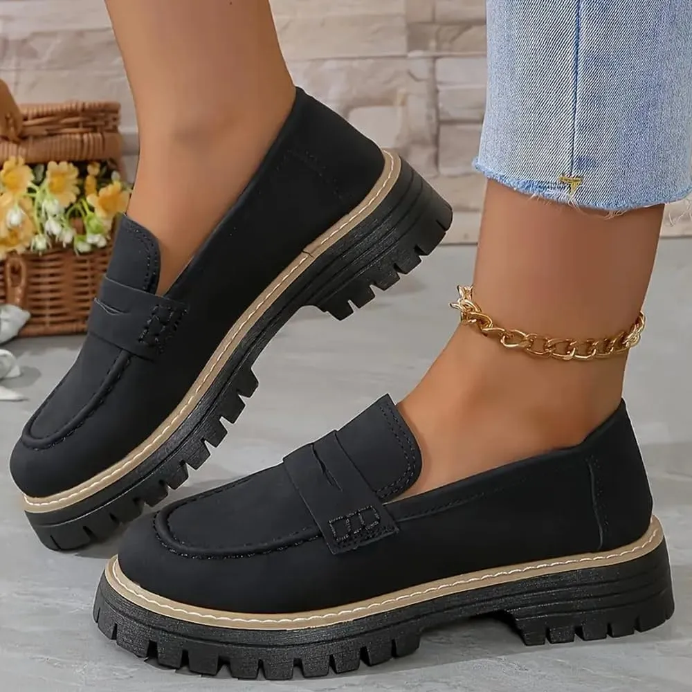 Orthoture Orthopedic Platform Loafers,Comfort Orthoture Orthopedic Shoes,Lug Sole Loafers for Women,Slip On Comfort Casual Fashion