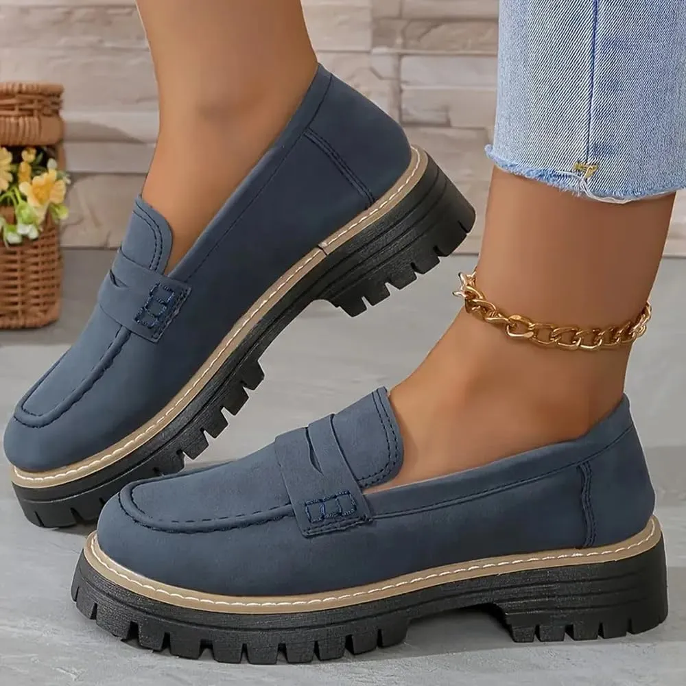 Orthoture Orthopedic Platform Loafers,Comfort Orthoture Orthopedic Shoes,Lug Sole Loafers for Women,Slip On Comfort Casual Fashion