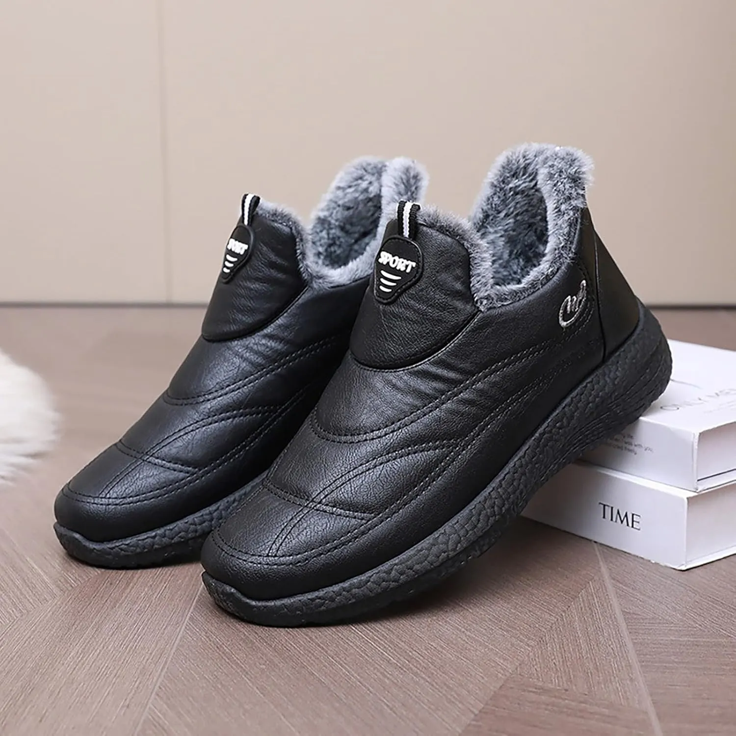Platform Sneakers for Women Black Mens Black Dress Shoes Slip On Casual Shoes Round Toe Flats Comfortable Black Loafers Women Platform White Sneakers Men Wide