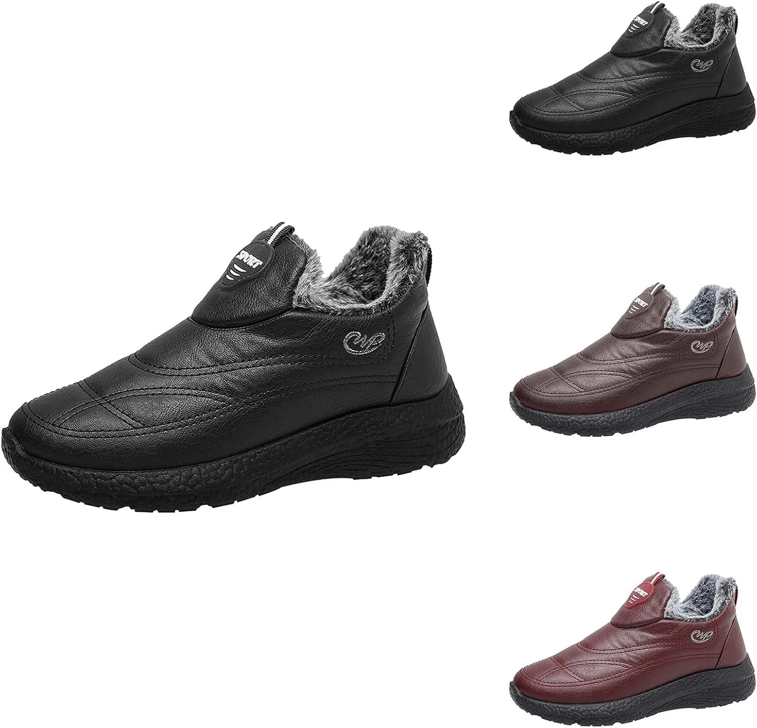 Platform Sneakers for Women Black Mens Black Dress Shoes Slip On Casual Shoes Round Toe Flats Comfortable Black Loafers Women Platform White Sneakers Men Wide