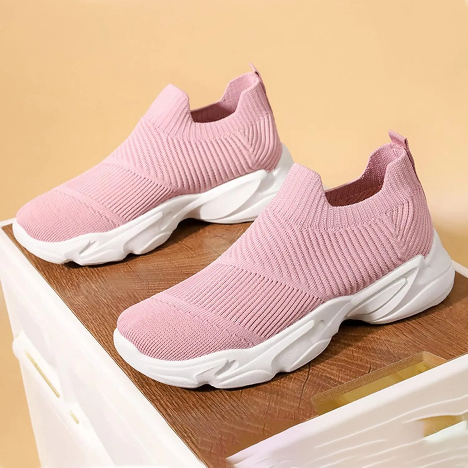 Platform Sneakers for Women Wide Toe Box Senior Womens Slip On Light Weight Walking Shoes White Canvas Shoes Women Wide Chunky Sneakers for Women 2023 Black Black Non Slip Tennis Shoes for Women