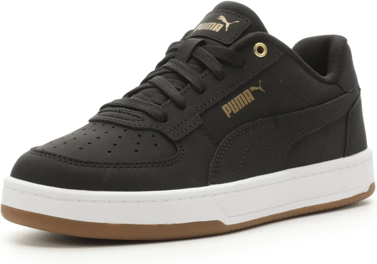 PUMA Caven Sneaker, Black Black-Gold, 4.5 US Unisex Big Kid