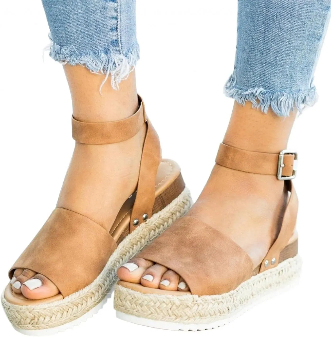 Sandals for Women Casual Summer Womens Sandals Low Wedges Peep Toe Wrapped Sexy Cute Diamond Dressy Sandalias Sandals for Women