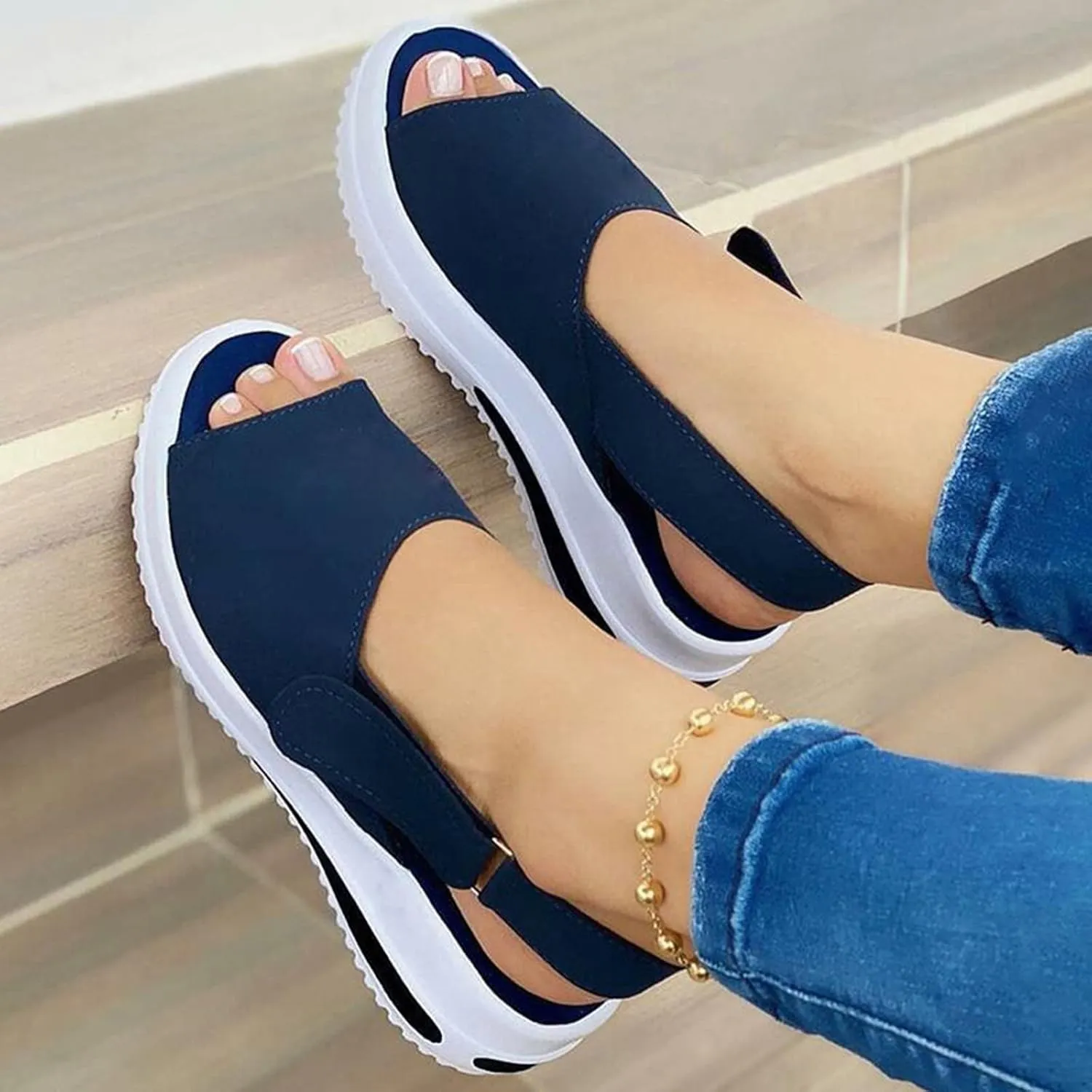 Sandals for Women Dressy Summer, Sandals for Women Causal Summer Peep Toe Platform Sandals Shoes Ladies Flip Flops
