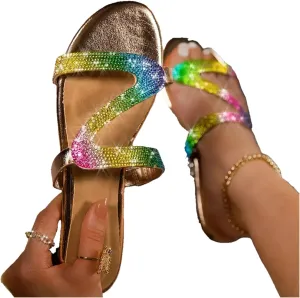 Sandals For Women Dressy Summer,Women Gladiator Sandals Flat,Summer Strappy Lace Up Open Toe Knee High Flat Sandal