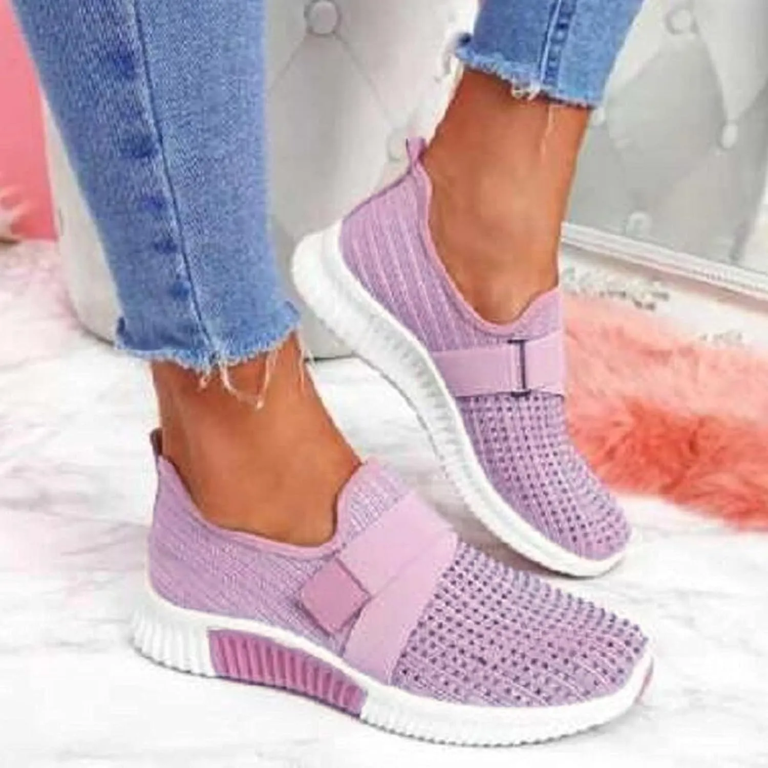 SBGMoSJ Women's Fashion Sneakers Lace-Up Woven Knit Upper Women's Wedge Fashion Sneakers Black Shoes Women Slip Ons Womens Fashion Sneakers Athletic Shoes Women Size 5.5